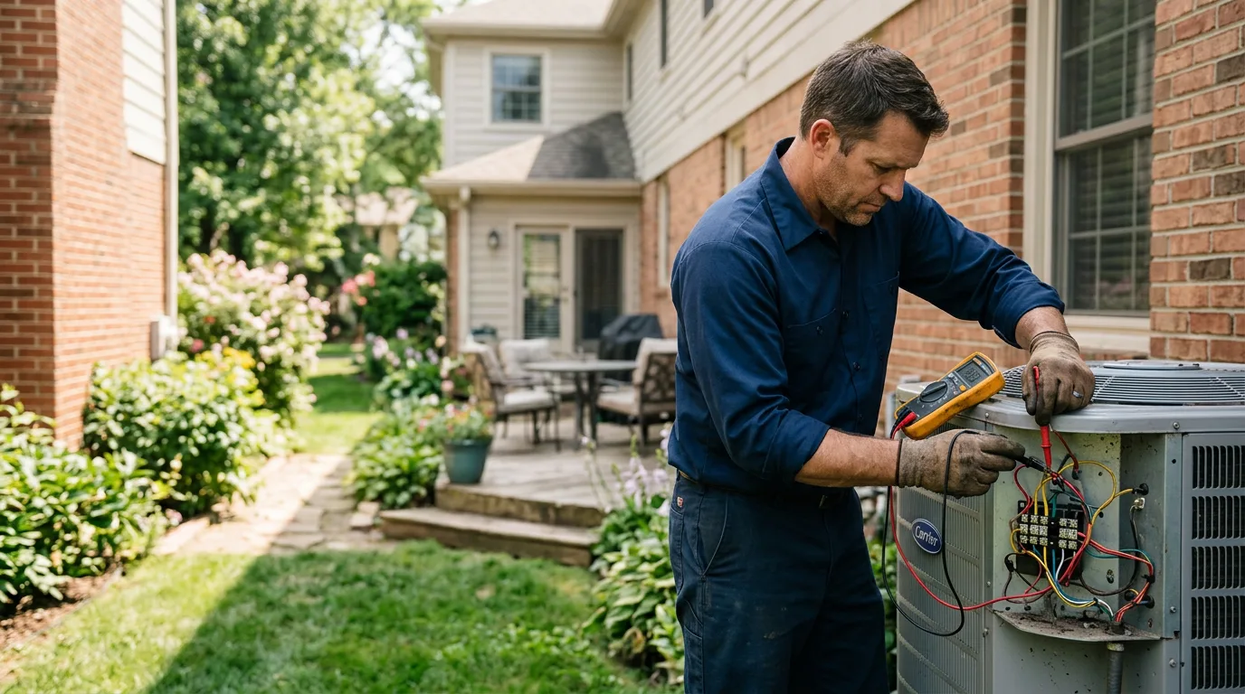 HVAC technician working near New York Mills, NY